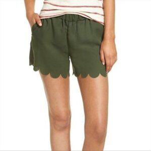 Olive Scalloped Shorts